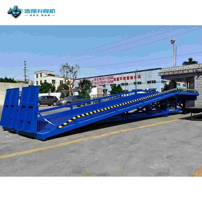 Mobile Dock Ramp-Rated Load 10 Tons Total Length 11 Meters Truck Loading And Unloading Blue