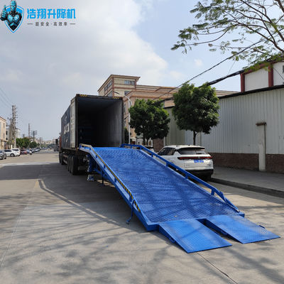 Loading And Unloading Portable Dock Ramp Blue 10-Meter With 12-Ton Capacity For Efficient Heavy Loading